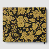Antique Gold Floral Indian Lac-work Black Pattern Gästebuch (Rückseite)