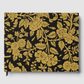 Antique Gold Floral Indian Lac-work Black Pattern Gästebuch (Vorderseite)