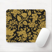 Antique Gold Floral Indian Lac-work Black Pattern Mousepad (Mit Mouse)