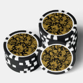 Antique Gold Floral Indian Lac-work Black Pattern Pokerchips (Stapel)