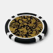 Antique Gold Floral Indian Lac-work Black Pattern Pokerchips (Einzeln)