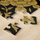 Antique Gold Floral Indian Lac-work Black Pattern Puzzle (Seite)