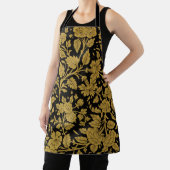 Antique Gold Floral Indian Lac-work Black Pattern Schürze (InSitu)