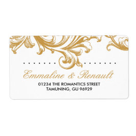 Antique Gold Floral Wedding Address Labels