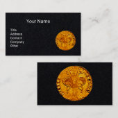 ANTIQUE GOLD FLORENTINE FORINT Black Paper Visitenkarte (Vorne/Hinten)