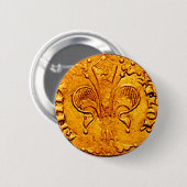 ANTIQUE GOLD FLORENTINE FORINT BUTTON (Vorne & Hinten)