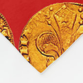 ANTIQUE GOLD FLORENTINE FORINT ROYAL RED FLEECEDECKE (Ecke)