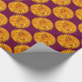 ANTIQUE GOLD FLORENTINE FORINT TYRIAN LILA GESCHENKPAPIER (Ecke)