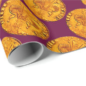 ANTIQUE GOLD FLORENTINE FORINT TYRIAN LILA GESCHENKPAPIER (Rolleneckpunkt)