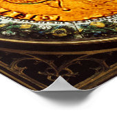 ANTIQUE GOLD FLORENTINE FORINT UND BLUMENKROWN POSTER (Ecke)