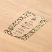 Antique Gold Glitter Frame Muslim Wedding Acryleinladungen (Ablage )
