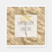 Antique Gold Glitz Palm Tree Serviette (Vorderseite)