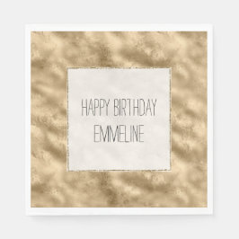 Antique Gold Glitz White Serviette