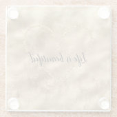 Antique Gold Glitzer Herz Glasuntersetzer (Rückseite)