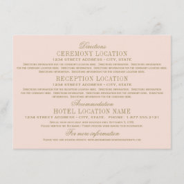 Antique Gold Hochzeitsinformationen Rosa rot Begleitkarte