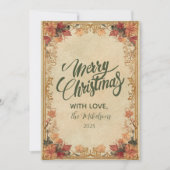 Antique Gold Holiday Feiertagskarte (Vorderseite)