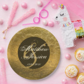 Antique Gold Imitate Personalisierter Name Pappteller (Party)