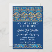 Antique Gold Lovely Blue Wedding - Formal Event Einladung (Vorderseite)