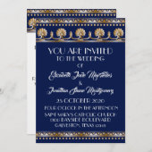 Antique Gold Lovely Blue Wedding - Formal Event Einladung (Vorne/Hinten)