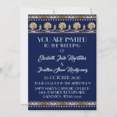 Antique Gold Lovely Blue Wedding - Formal Event Einladung (Vorderseite)