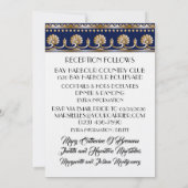 Antique Gold Lovely Blue Wedding - Formal Event Einladung (Rückseite)