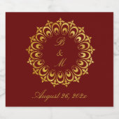 Antique Gold Motif Wedding Schaumweinetikett (Einzelnes Label)