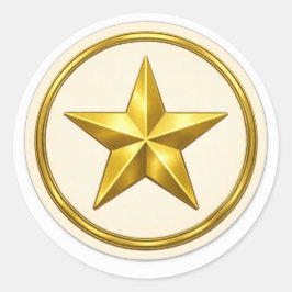 Antique Gold Star Round Envelope Seal Runder Aufkleber