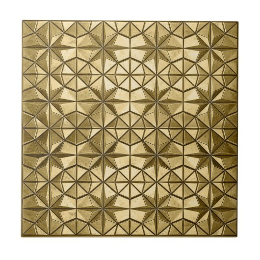 Antique Gold Starburst Geometric #8 ID1227 Fliese (Vorderseite)