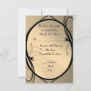 Antique Gold UAWG mit Menüauswahl RSVP Karte
