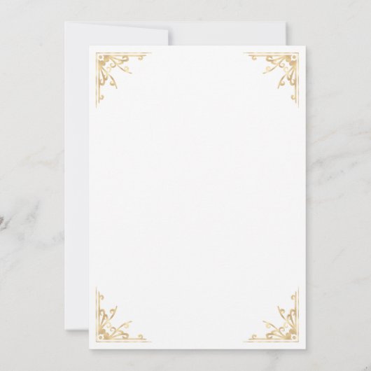 Antique Gold Wappen White Muslim Hochzeit Einladung (Rückseite)