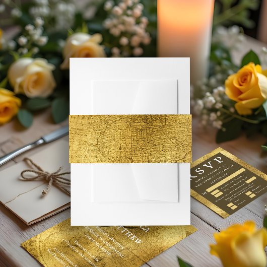 Antique Gold Wedding Einladung Bly Band