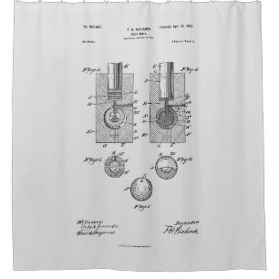 Antique Golf Ball 1902, Patent Zeichnend Duschvorhang