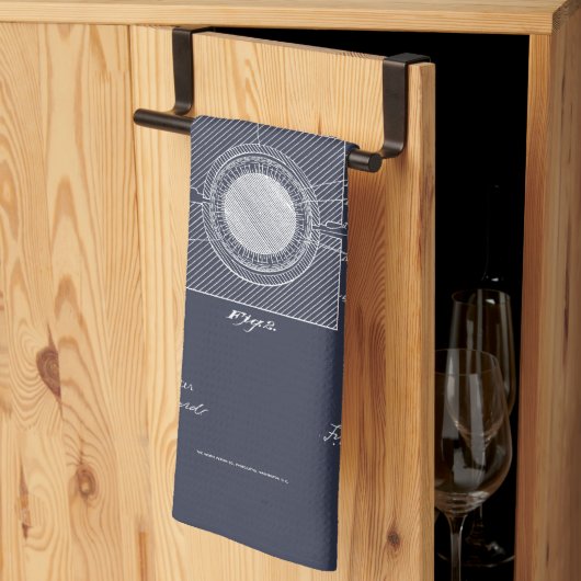 Antique Golf Ball 1902, Patent Zeichnend Geschirrtuch (Drittel gefaltet)