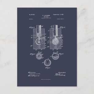 Antique Golf Ball 1902, Patent Zeichnend Postkarte