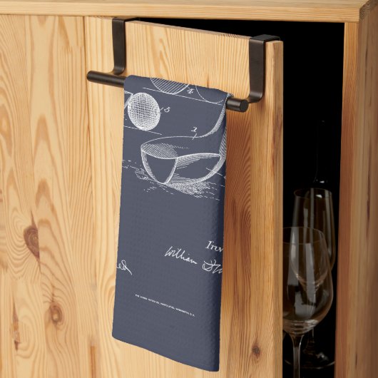 Antique Golf Club 1900, Patent Zeichnend Geschirrtuch (Drittel gefaltet)