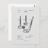 Antique Golf Club 1900, Patent Zeichnend Postkarte (Vorne/Hinten)
