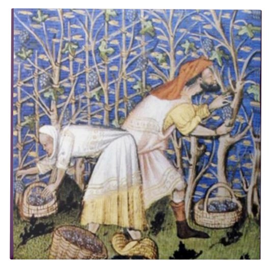 ANTIQUE GRAPE VINEYARD HARVEST FLIESE (Vorderseite)