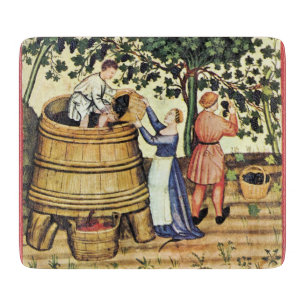ANTIQUE GRAPE VINEYARD HARVEST Mittelalterliches K Schneidebrett