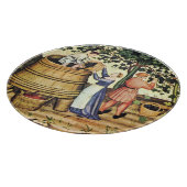 ANTIQUE GRAPE VINEYARD HARVEST Mittelalterliches K Schneidebrett (Ecke)