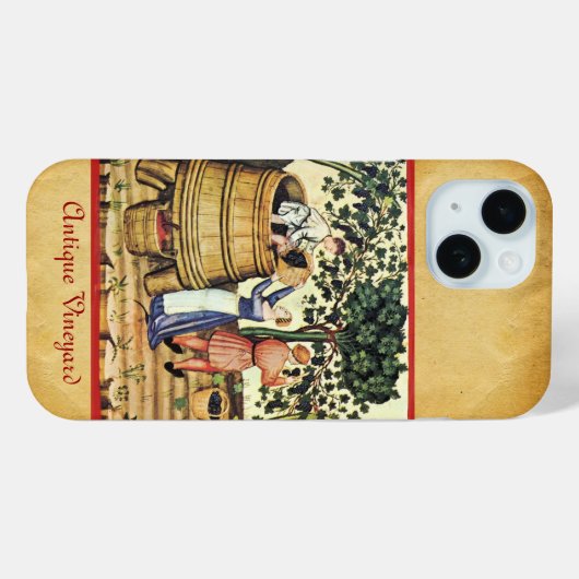 ANTIQUE GRAPE VINEYARD HARVEST PARCHMENT Case-Mate iPhone HÜLLE (Rückseite (Horizontal))
