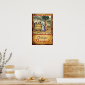 ANTIQUE GRAPE VINEYARD HARVEST PARCHMENT POSTER (Küche)