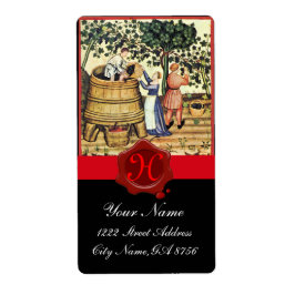 ANTIQUE GRAPE VINEYARD HARVEST WAX SIEGEL MONOGRAM