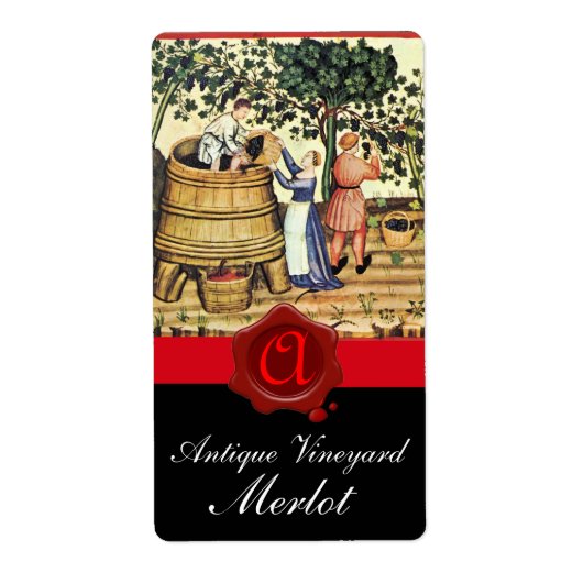 ANTIQUE GRAPE VINEYARD HARVEST WAX SIEGEL MONOGRAM (Vorne)