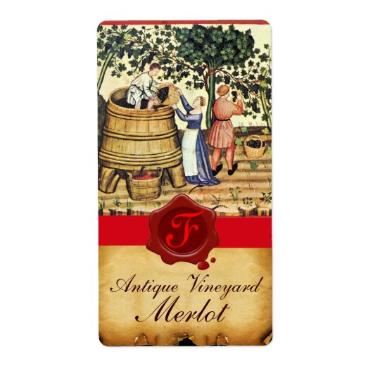 ANTIQUE GRAPE VINEYARD HARVEST WAX SIEGEL MONOGRAM (Vorne)