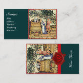 ANTIQUE GRAPE VINEYARD HARVEST WAX SIEGEL MONOGRAM VISITENKARTE (Vorne/Hinten)