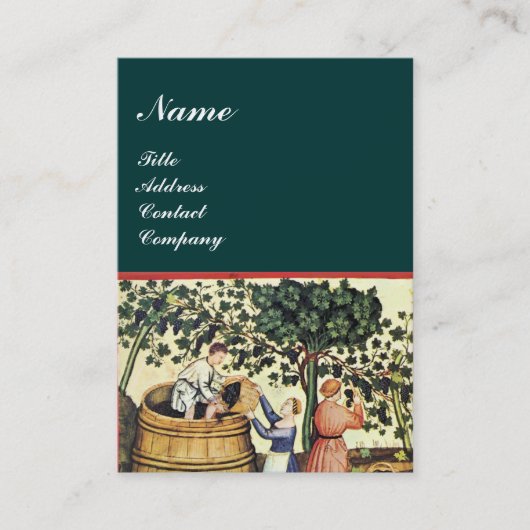 ANTIQUE GRAPE VINEYARD HARVEST WAX SIEGEL MONOGRAM VISITENKARTE (Vorderseite)