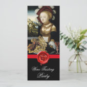 ANTIQUE GRAPE VINEYARD WINE TESTEN PARTY WAX SIEGE EINLADUNG (Stehend Vorderseite)
