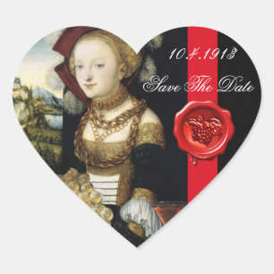 ANTIQUE GRAPE VINEYARD WINE TESTEN PARTY WAX SIEGE Herz-Aufkleber