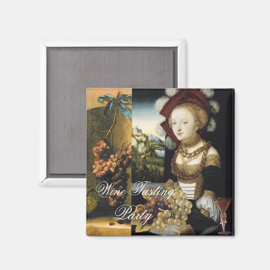 ANTIQUE GRAPE VINEYARD WINE TESTEN PARTY WAX SIEGE MAGNET (Vorderseite/Rückseite)