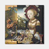 ANTIQUE GRAPE VINEYARD WINE TESTEN PARTY WAX SIEGE MAGNET (Vorne)